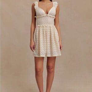 Meshki | Ezra Lace Mini Dress - Ivory